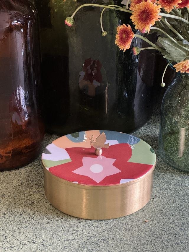 Floral Brass Box